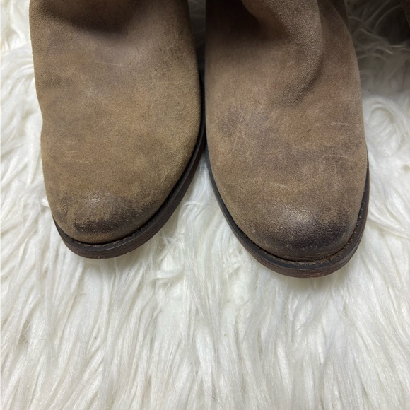 Carlos Santana 7.5 NOBEL Suede Leather Tall OTK Tan Zip Boho Western Boots - Picture 3 of 7